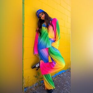 Dressed in Lala plisse rainbow set